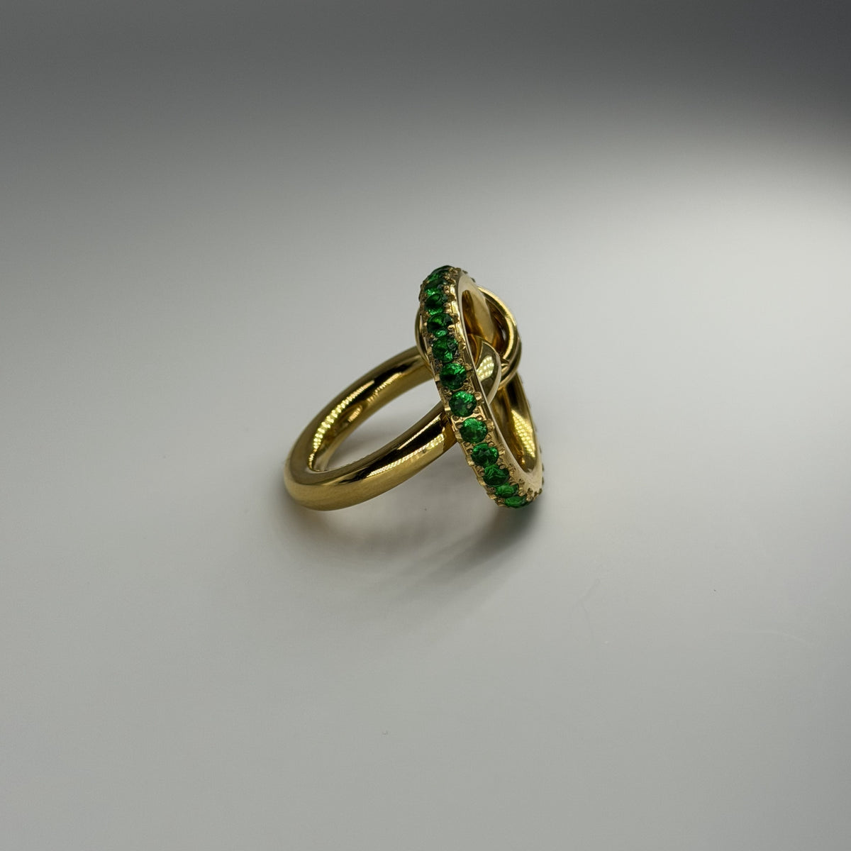 Double Studded Gold Ring