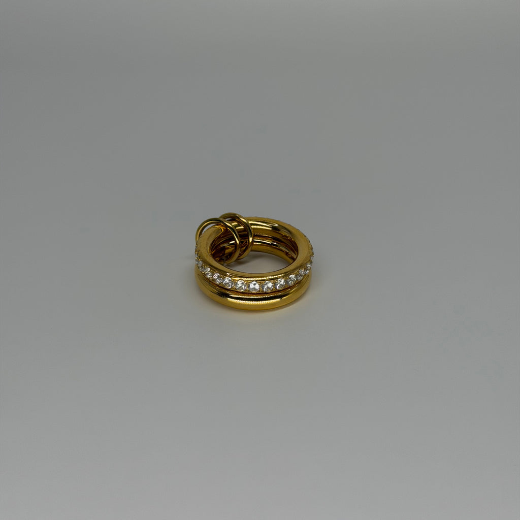 Double Studded Gold Ring