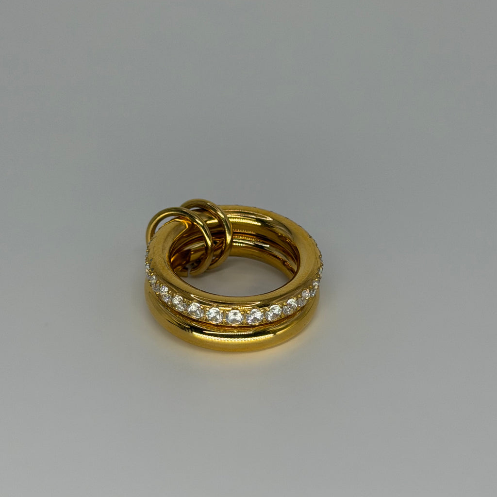 Double Studded Gold Ring