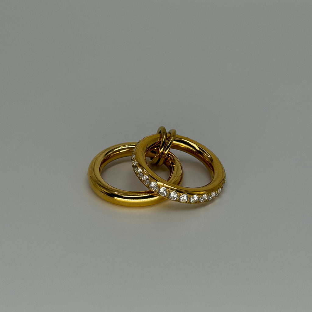 Double Studded Gold Ring