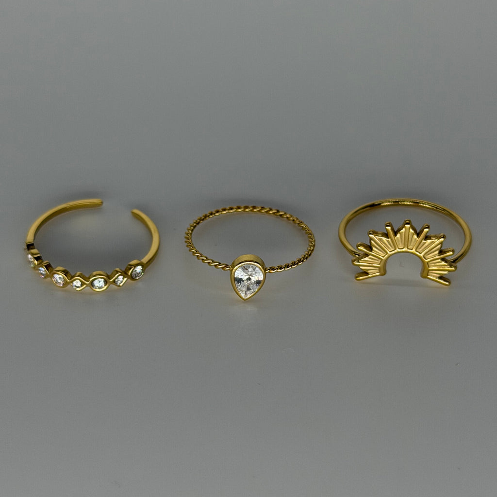 Sunrise Shimmer Rings | 3 Piece
