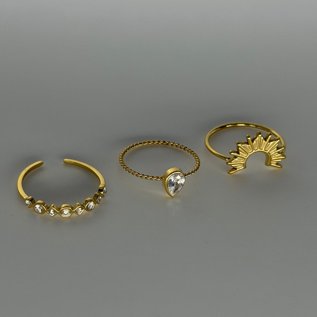 Sunrise Shimmer Rings | 3 Piece