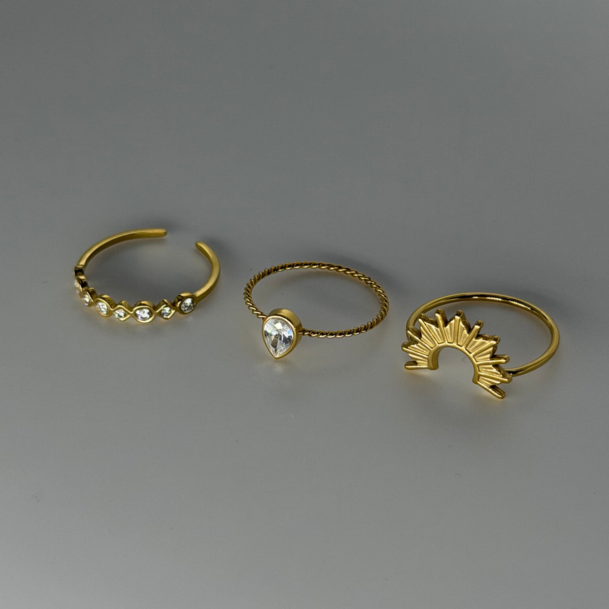 Sunrise Shimmer Rings | 3 Piece